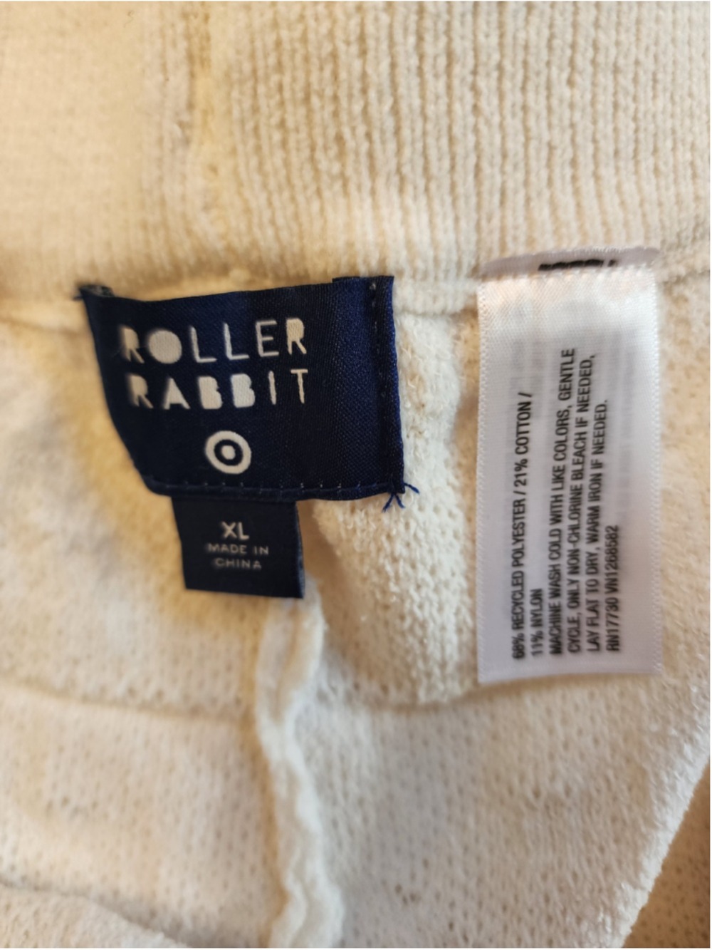 Roller Rabbit x Target Daisy Floral Embossed Terry Shorts Cream XL NWT - Picture 5 of 6